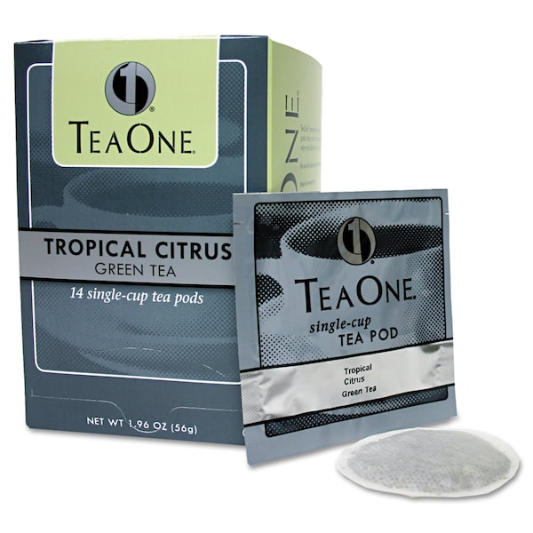 Tea One Tea Pods, Tropical Citrus Green, PK14 - 20706