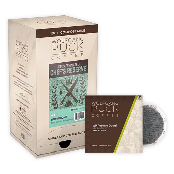 Wolfgang Puck Coffee Chef’s Reserve ® Decaf Soft Coffee Pods, PK108 PK - 016432