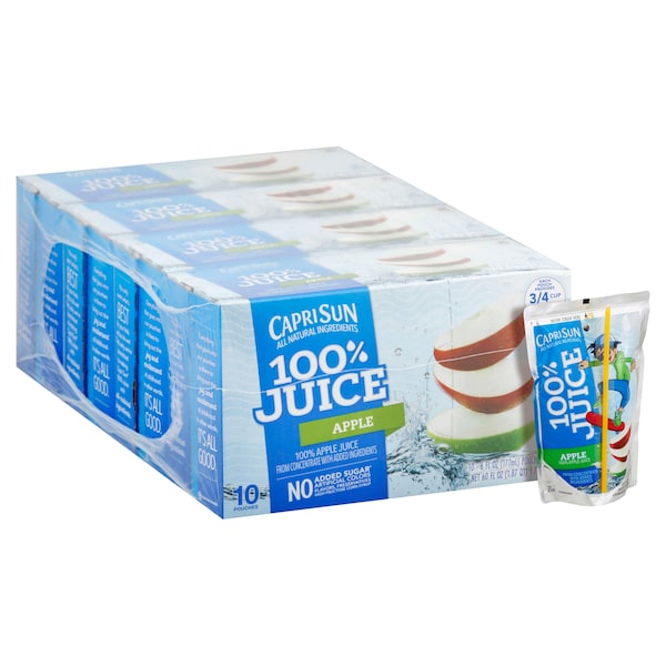 Capri Sun Capri Sun Beverage 100% Apple 6 oz. 60 fl. oz., PK4 - 00087684003954