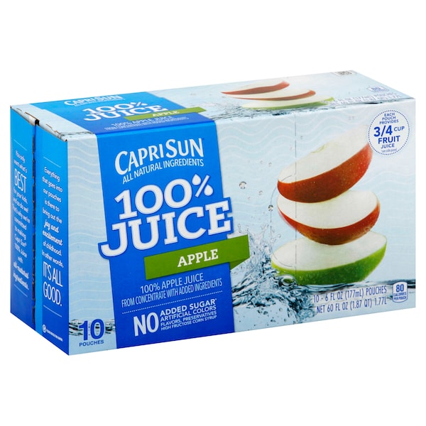 Capri Sun Capri Sun Beverage 100% Apple 6 oz. 60 fl. oz., PK4 - 00087684003954