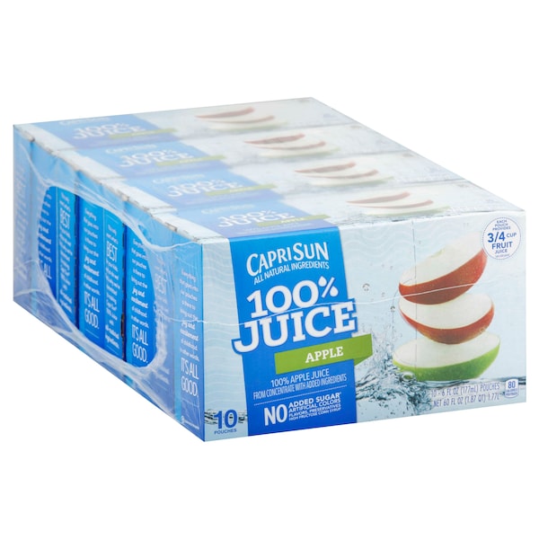 Capri Sun Capri Sun Beverage 100% Apple 6 oz. 60 fl. oz., PK4 - 00087684003954
