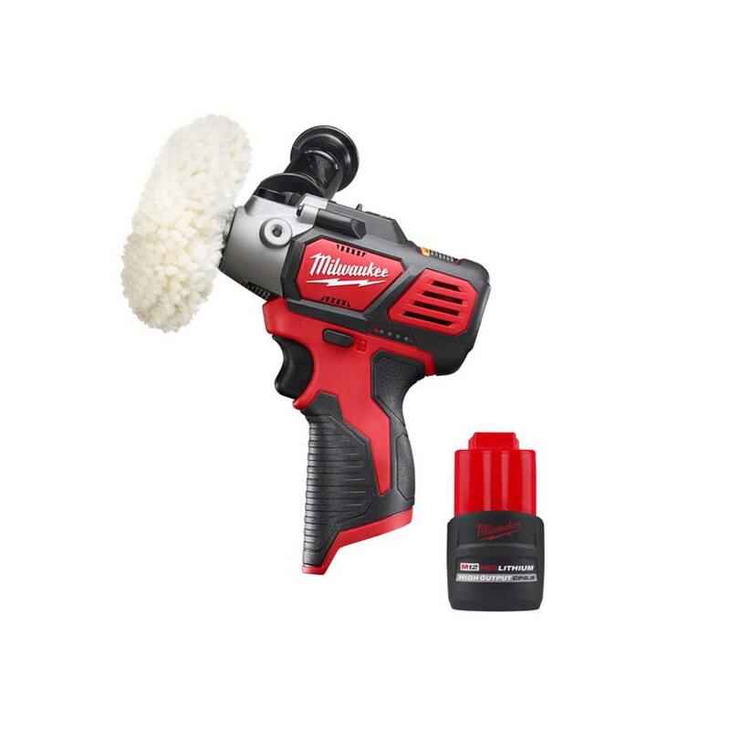 Pulidora/Lijadora inalámbrica de velocidad variable Milwaukee M12 de 12 volts con batería de ion de litio M12 12V CP de alta potencia de 2.5 Ah - 2438-20-48-11-2425