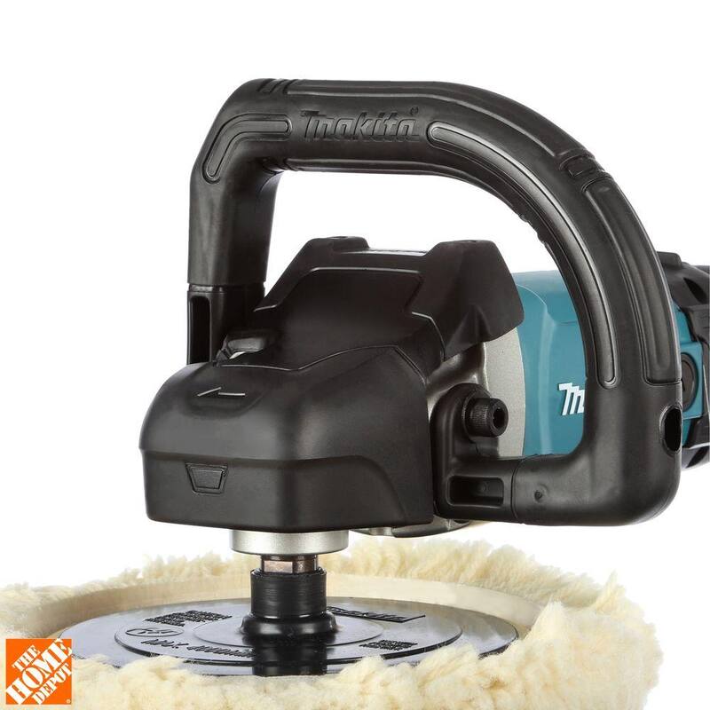 Pulidor de velocidad variable Makita de 10 amperes y 7 pulgadas con asa lateral, bonete de lana y bolsa de contratista de 21 pulgadas - 9237CX3