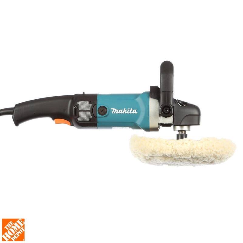 Pulidor de velocidad variable Makita de 10 amperes y 7 pulgadas con asa lateral, bonete de lana y bolsa de contratista de 21 pulgadas - 9237CX3
