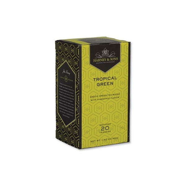 Harney & Sons Fine Teas Premium Tea, Tropical Green Tea, Individually Wrapped Tea Bags, 20PK - HSF30640