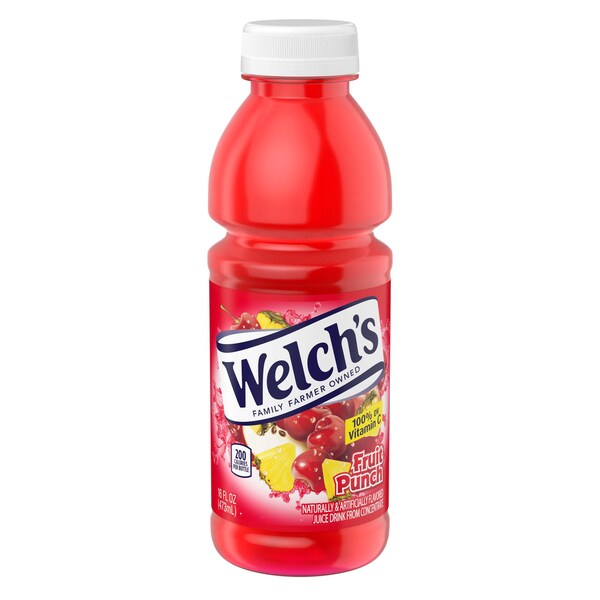 Welchs Welch's Fruit Punch PET Bottle Drink 16 fl. oz. Bottle, PK12 - WPD30197