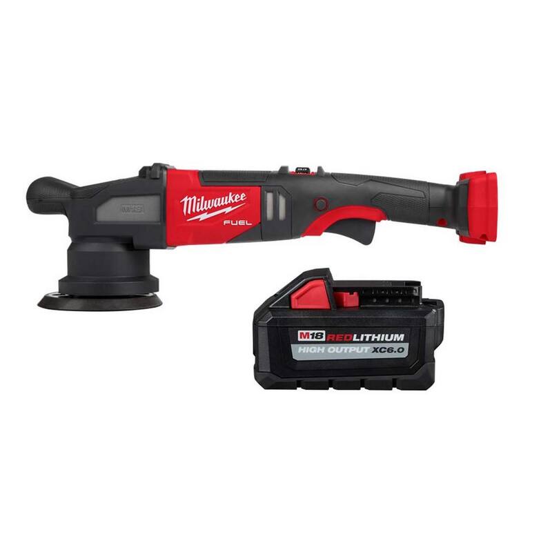 Milwaukee M18 FUEL 18-Volt Lithium-Ion Brushless Cordless 15 mm DA Polisher with 6.0 Ah High Output Battery - 2684-20-48-11-1865