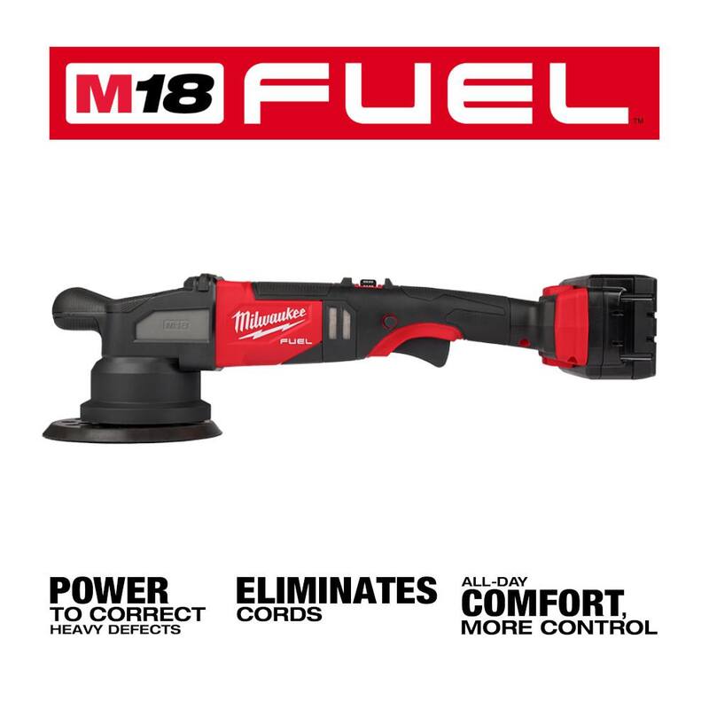 Pulidora inalámbrica Milwaukee M18 FUEL18V de 21 mm con tecnología de iones de litio sin escobillas, incluye kit con (2) baterías M18, cargador y bolsa - 2685-22HD.