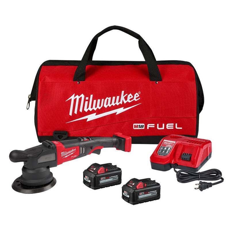 Pulidora inalámbrica Milwaukee M18 FUEL18V de 21 mm con tecnología de iones de litio sin escobillas, incluye kit con (2) baterías M18, cargador y bolsa - 2685-22HD.