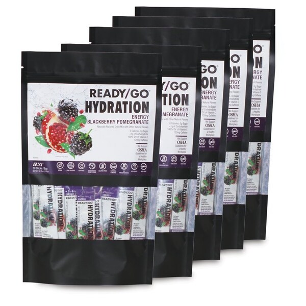 Ready Go Hydration Blackberry/Pomegranate, 5 Bags of 50, 250PK - NXHEN02-250-5
