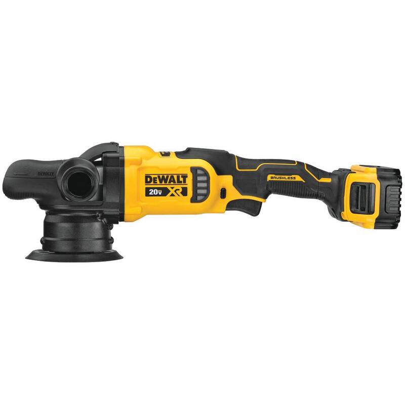 Pulidora orbital aleatoria inalámbrica sin escobillas DEWALT 20V MAX XR de 5 pulgadas con velocidad variable con (2) baterías de 20V 5.0Ah y cargador - DCM848P2