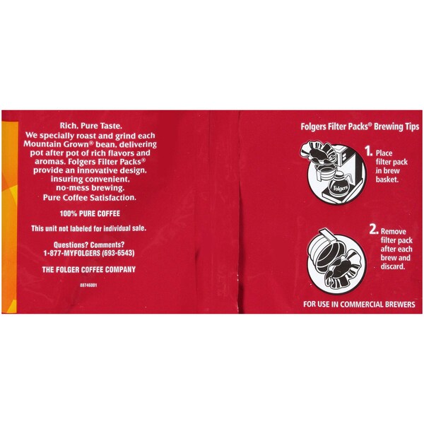 Folgers Caffeinated Regular Classic Roast Coffee Filter Pack 1.05 oz., PK160 - 2550006115