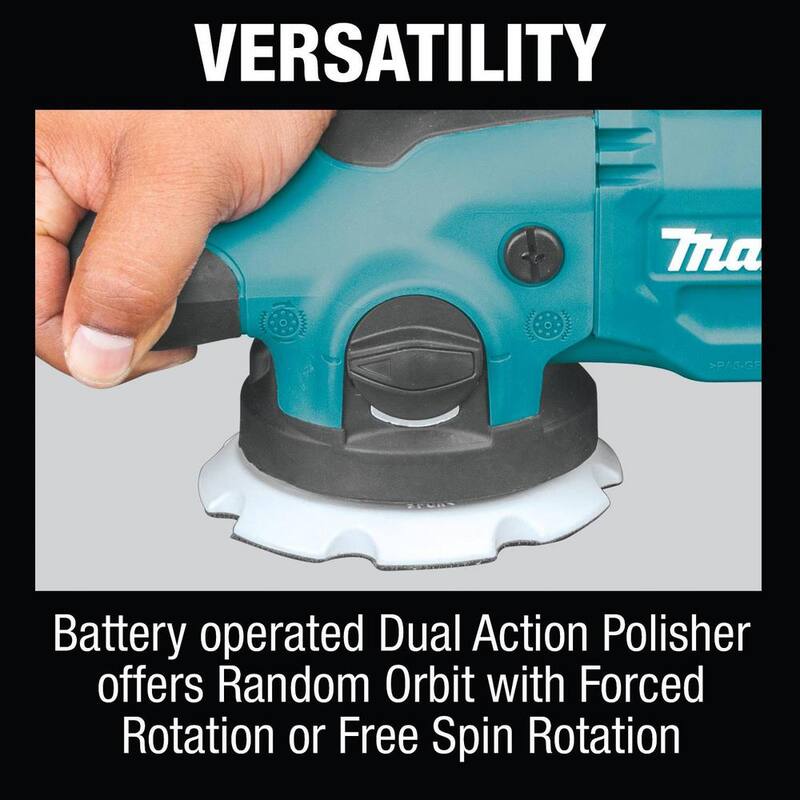 Pulidora orbital aleatoria de doble acción sin escobillas inalámbrica de 5 pulgadas/6 pulgadas de litio-ion LXT de 18V de Makita (herramienta solamente) - XOP02Z