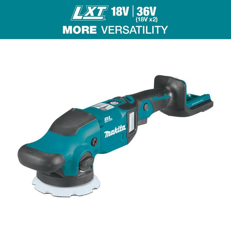 Pulidora orbital aleatoria de doble acción sin escobillas inalámbrica de 5 pulgadas/6 pulgadas de litio-ion LXT de 18V de Makita (herramienta solamente) - XOP02Z