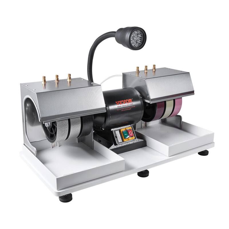VEVOR Máquina para corte de cabujones, 6 pulgadas 2HP 1800rpm eficiente, pulidora y amoladora de rocas para lapidaria con lámpara y bomba de agua - LSPGJGJGSLGSZGZTPV1