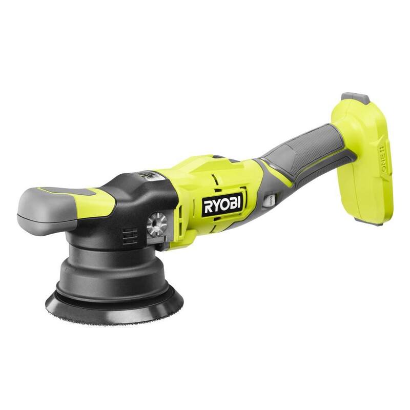 RYOBI ONE+ 18V 5 in. Pulidora de Doble Acción de Velocidad Variable (Herramienta solamente) con set de 3 almohadillas de espuma para pulidora de doble acción - PBF100B-A38DA301