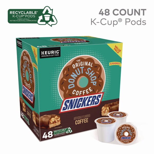 The Original Donut Shop SNICKERS Flavored Coffee K-Cups, 48PK - 5000373541