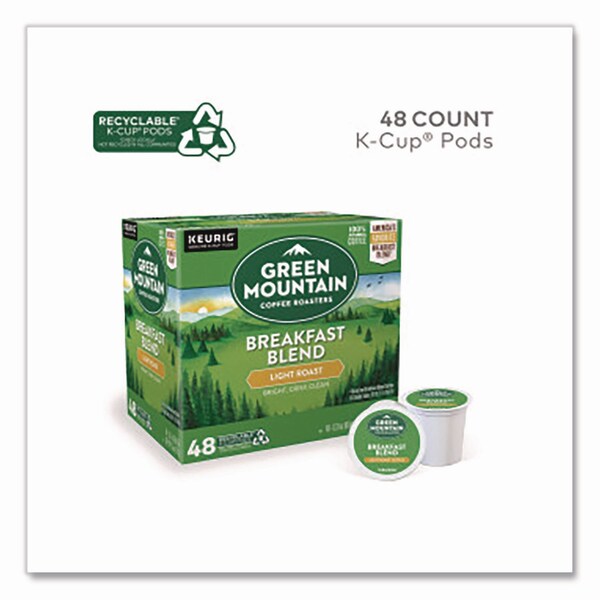 Green Mountain Coffee Breakfast Blend Coffee K-Cups, 0.31 oz, 48PK - 5000378739