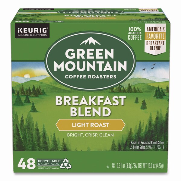 Green Mountain Coffee Breakfast Blend Coffee K-Cups, 0.31 oz, 48PK - 5000378739