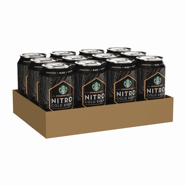 Starbucks Nitro Cold Brew Coffee, Black Unsweetened, 9.6 oz Can, 12PK - PEP19286