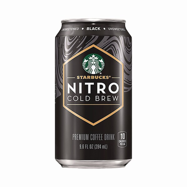 Starbucks Nitro Cold Brew Coffee, Black Unsweetened, 9.6 oz Can, 12PK - PEP19286