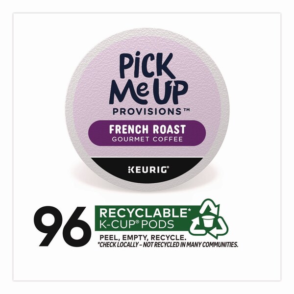 Pick Me Up Provisions French Roast Coffee K-Cups, 96PK - 52966CT