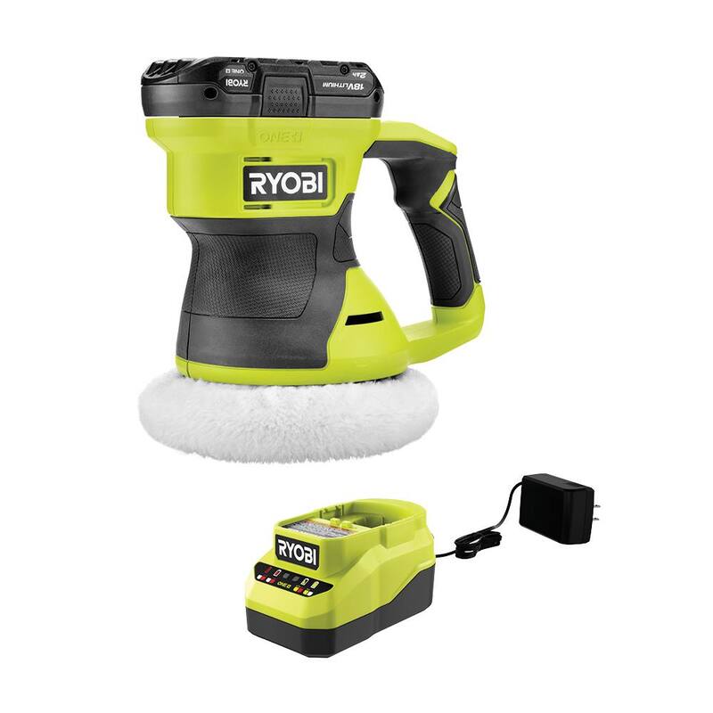 Kit de pulidor inalámbrico de 6 pulgadas y 2 velocidades RYOBI ONE+ 18V con batería de 2.0 Ah y cargador - PCL460K1