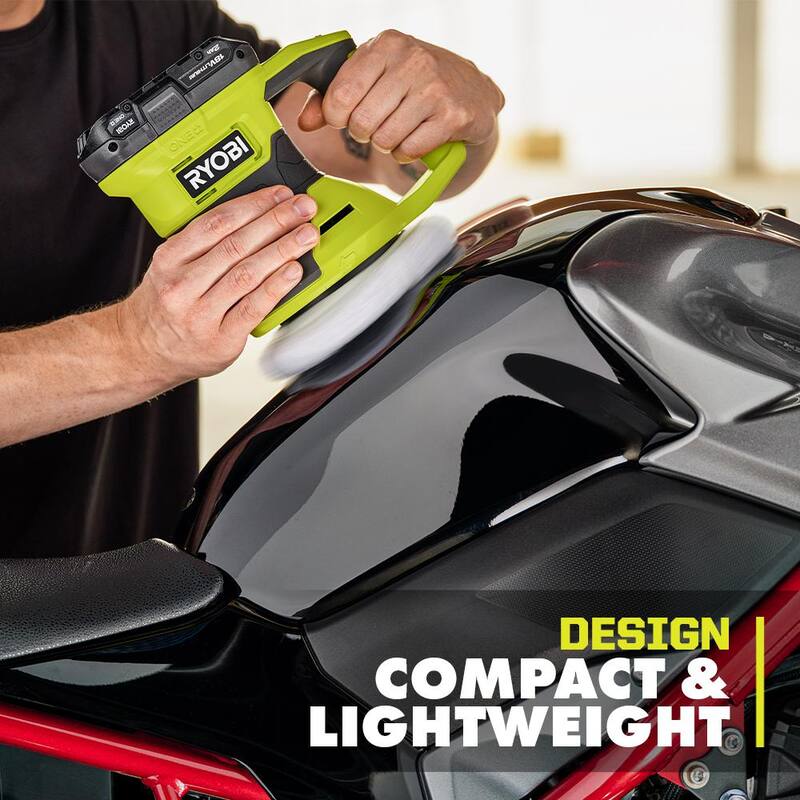 Kit de pulidor inalámbrico de 6 pulgadas y 2 velocidades RYOBI ONE+ 18V con batería de 2.0 Ah y cargador - PCL460K1