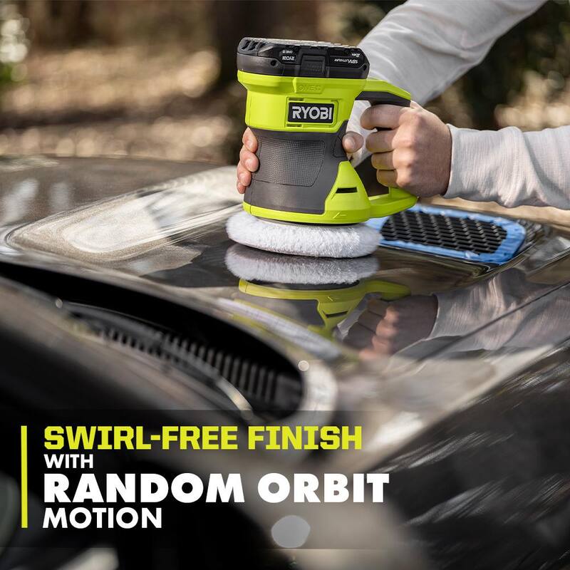 Kit de pulidor inalámbrico de 6 pulgadas y 2 velocidades RYOBI ONE+ 18V con batería de 2.0 Ah y cargador - PCL460K1