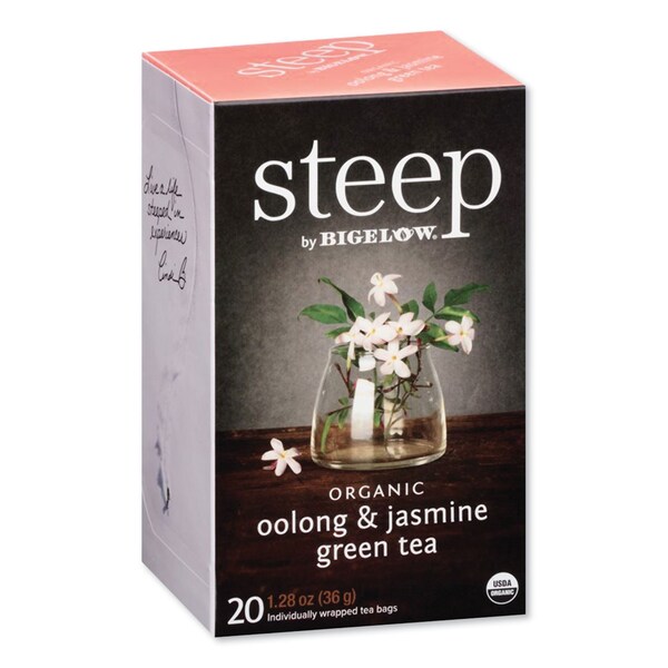 Bigelow Steep Tea, Oolong and Jasmine Green, 0.06 oz Tea Bag, 20PK - RCB17714