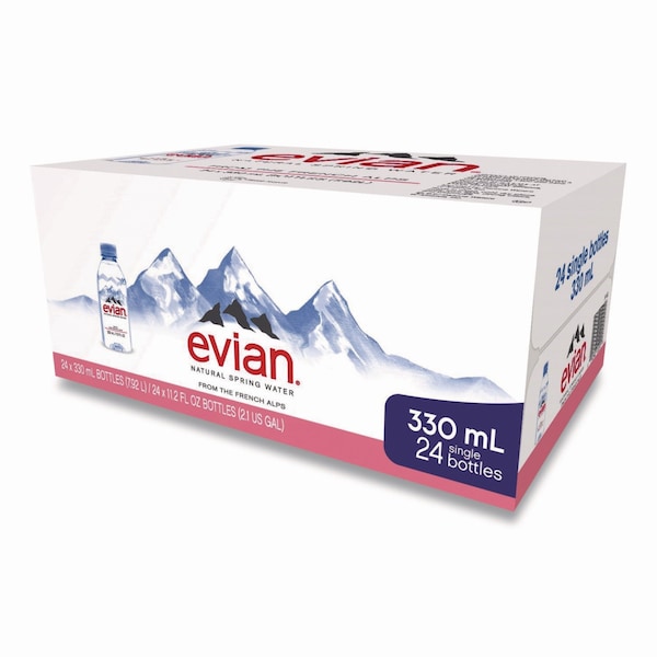 Evian Natural Spring Water, 11.2 oz Bottle, 24PK - EVI11261/11201