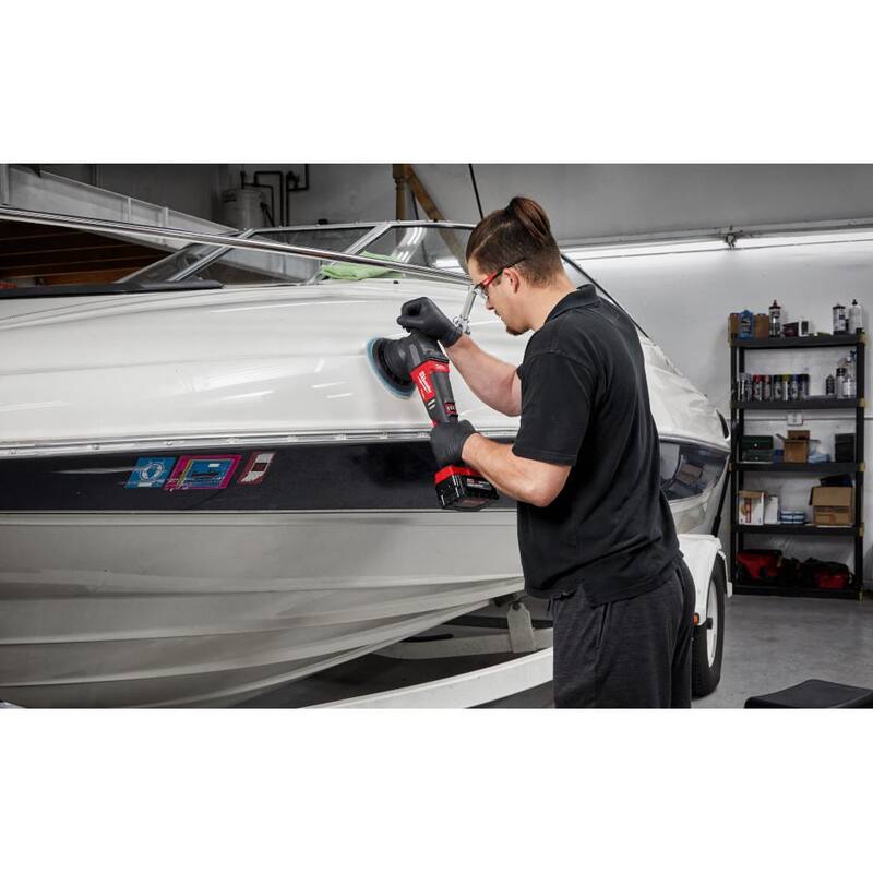 Pulidora DA sin escobillas inalámbrica Milwaukee M18 FUEL de 18 voltios con batería de alta capacidad de 6.0 Ah - 2685-20-48-11-1865