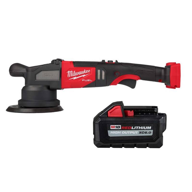 Pulidora DA sin escobillas inalámbrica Milwaukee M18 FUEL de 18 voltios con batería de alta capacidad de 6.0 Ah - 2685-20-48-11-1865
