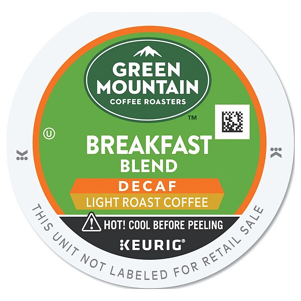 Green Mountain Coffee Coffee, Breakfast Blend Decaf, Pod, Decaffeinated, Ground, 7.44 oz, 24 PK - 7522