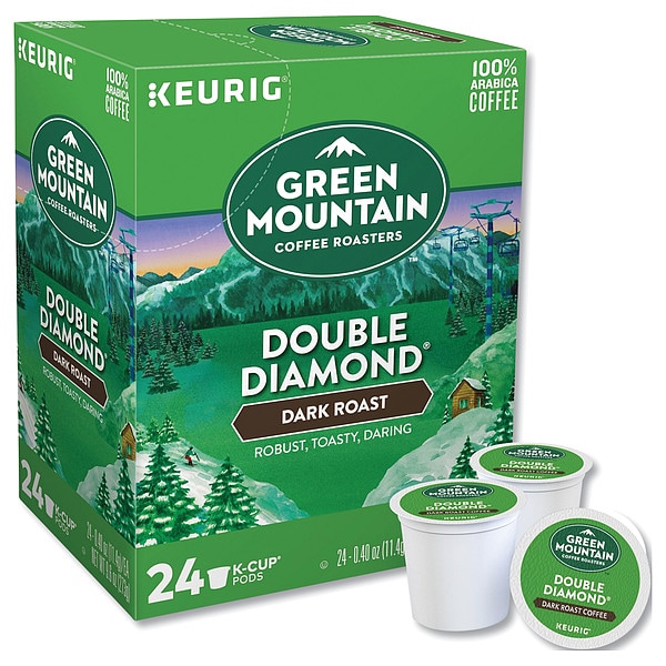 Green Mountain Coffee Coffee, Double Black Diamond™ Extra Bold, Pod, Caffeinated, Ground, 9.6 oz, 24 PK - 4066