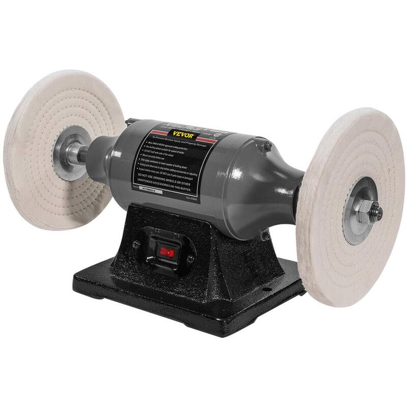 Pulidora de banco con cable VEVOR de 8 pulgadas, 350 watts, 3/4HP, 3600 RPM, torno de banco para pulir joyas de madera, plata, ámbar y metal - YCPGJMC8110VWC39IV1.