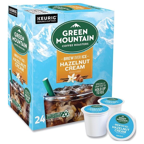 Green Mountain Coffee Coffee, Hazelnut Cream, Pod, Caffeinated, Ground, 9.6 oz, 24 PK - 611247390290