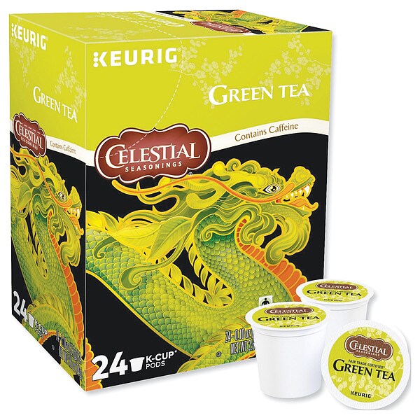Celestial Seasonings Tea, Green Tea, Pod, Caffeinated, Ground, 2.4 oz, 24 PK - 14734