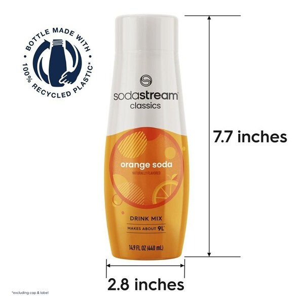 Sodastream Classics Soda Drink Mix, Water, Orange, 14.9 fl-oz Bottle - 1424224012