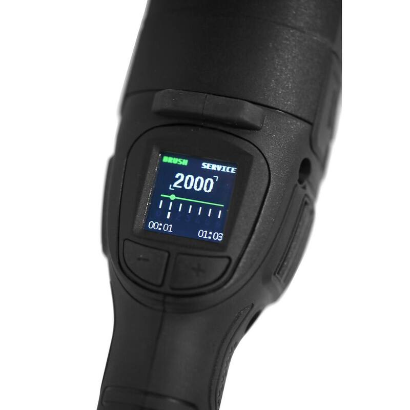 Pulidora de doble acción con cable de 8.3 amperios de WEN, de grado profesional de 5 pulgadas con interruptor de paleta, 15 mm de recorrido y pantalla LED - AA6158