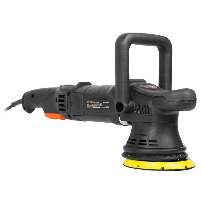 Pulidora de doble acción con cable de 8.3 amperios de WEN, de grado profesional de 5 pulgadas con interruptor de paleta, 15 mm de recorrido y pantalla LED - AA6158
