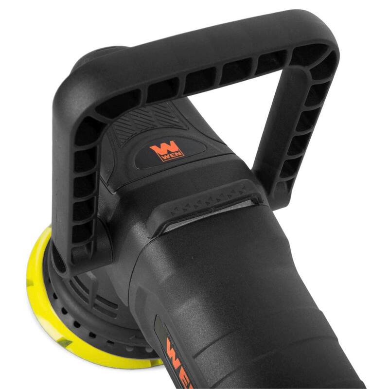 Pulidora de doble acción con cable de 8.3 amperios de WEN, de grado profesional de 5 pulgadas con interruptor de paleta, 15 mm de recorrido y pantalla LED - AA6158