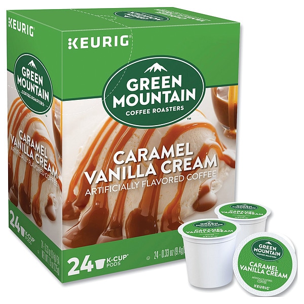 Green Mountain Coffee Coffee, Caramel Vanilla Cream, Pod, Caffeinated, Ground, 7.92 oz, 24 PK - 6700