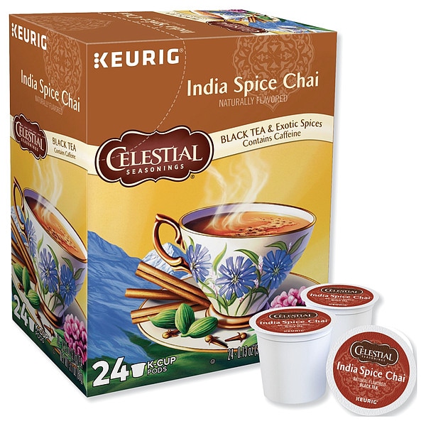 Celestial Seasonings Tea, India Spice Chai, Pod, Caffeinated, Ground, 3.12 oz, 24 PK - 14838