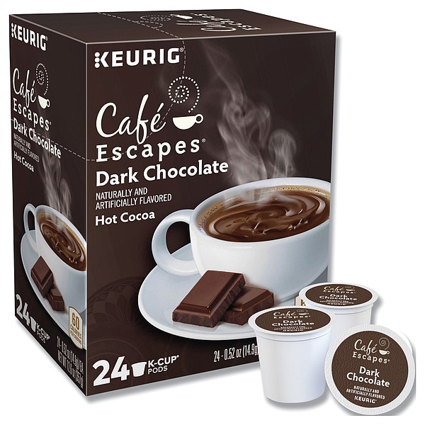 Cafe Escapes Hot Cocoa, Dark Chocolate, 0.52 oz., PK24 - 6802