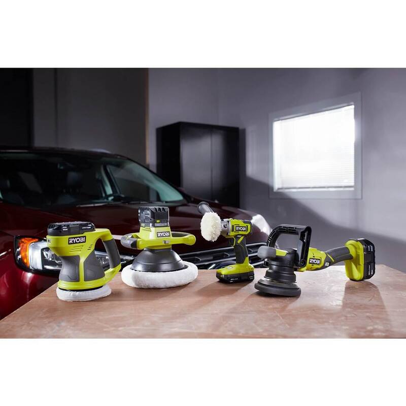 RYOBI ONE+ 18V Pulidora/Lijadora Detallista Inalámbrica de 3 pulgadas con Velocidad Variable (Herramienta solamente) con Set de Pulidora/Lijadora Detallista (8 piezas) - PBF102B-A95DP801