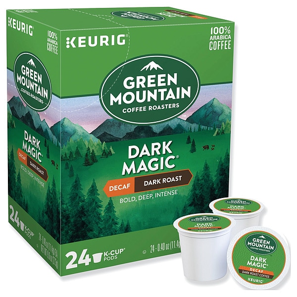Green Mountain Coffee Coffee, Dark Magic® Decaf Extra Bold, Pod, Decaffeinated, Ground, 9.6 oz, 24 PK - 4067