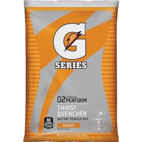 Gatorade 0 Thirst Quencher Instant Powder Sports Drink Mix, Powder, Orange Flavor, 51 oz Pack - 3968