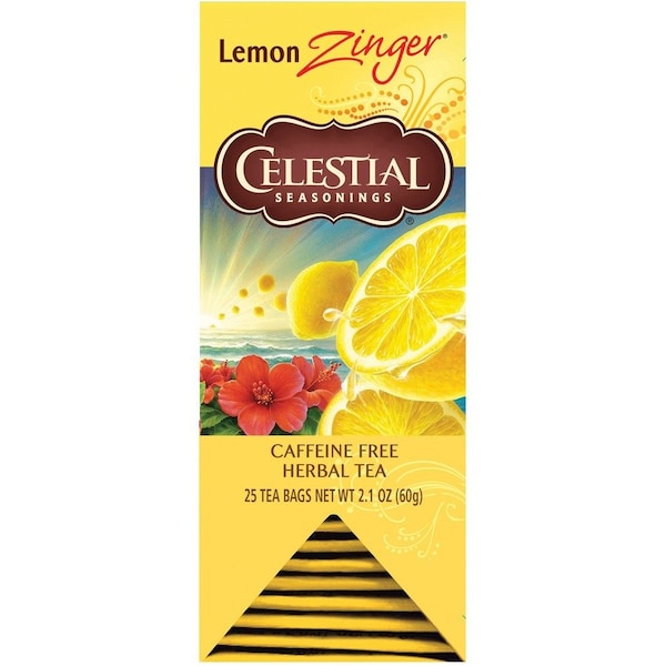The Hain Celestial Herbal Tea, Lemon Zinger, Caffeine-Free, 25/BX, Multi PK - CST031010