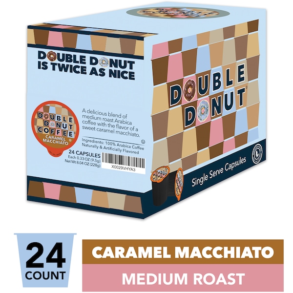 Double Donut Double Donut Flavored Coffee Caramel Macchiato , 24 Ct - WM-DD-RC-CARAMELMACCH-24